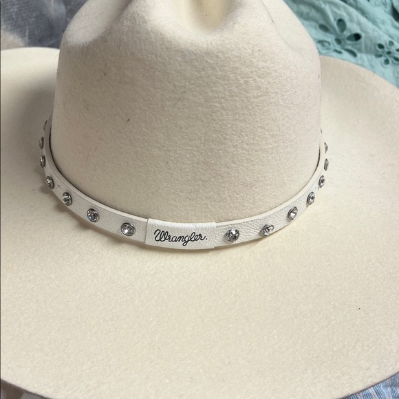 Free PeopleX Wrangler Elegant Cream Hat with Rhinestone Band One Size main image 5